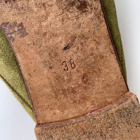 Manolo Blahnik Green Suede Vintage Ballerimu Mules - Picture 4 of 7